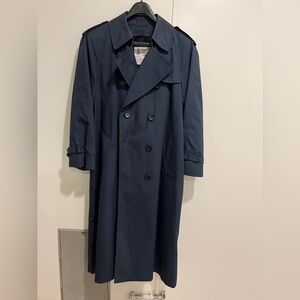 London Fog Navy Double-Breasted Trench Coat